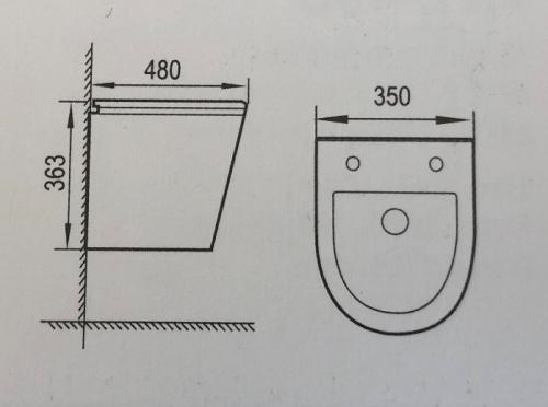 pack sanitario taza suspendida modelo chesapeake croquis